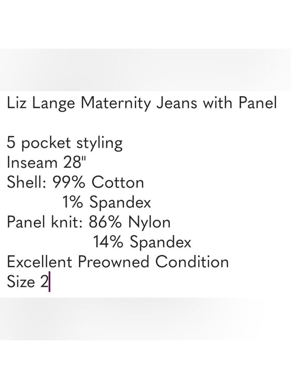 Liz Lange for Target Maternity Jeans with Panel Size 2 - Picture 5 of 8